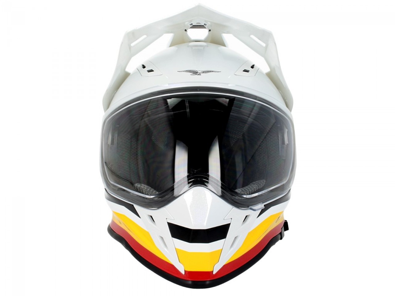 Moto Guzzi Integralhelm Adventure Touring V85, silber-gelb-rot, ECE 22.05