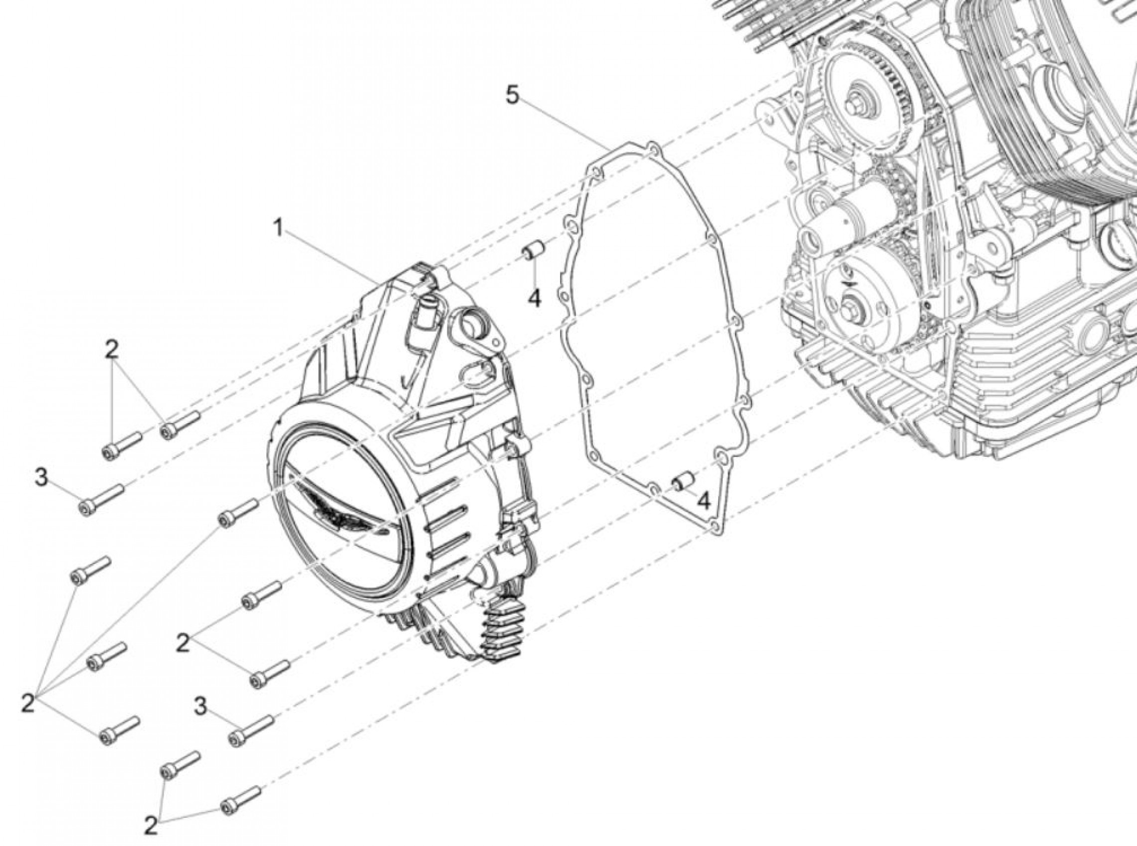 Explosionszeichnung Moto Guzzi V85 TT / V85 TT Travel Lichtmaschinendeckel