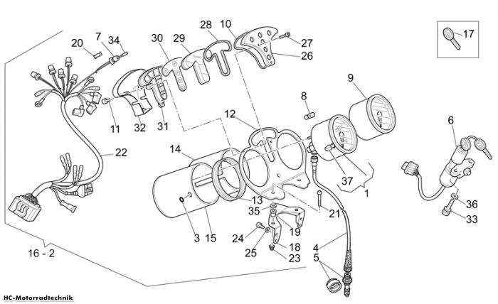 Moto Guzzi Instrumententafel California Alum 1100