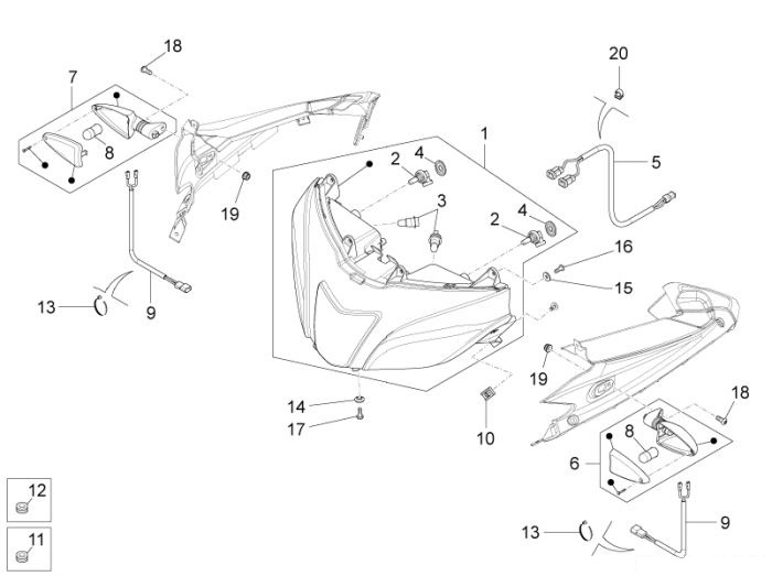 Aprilia Vorderer lichter RS4 50 – Gummi