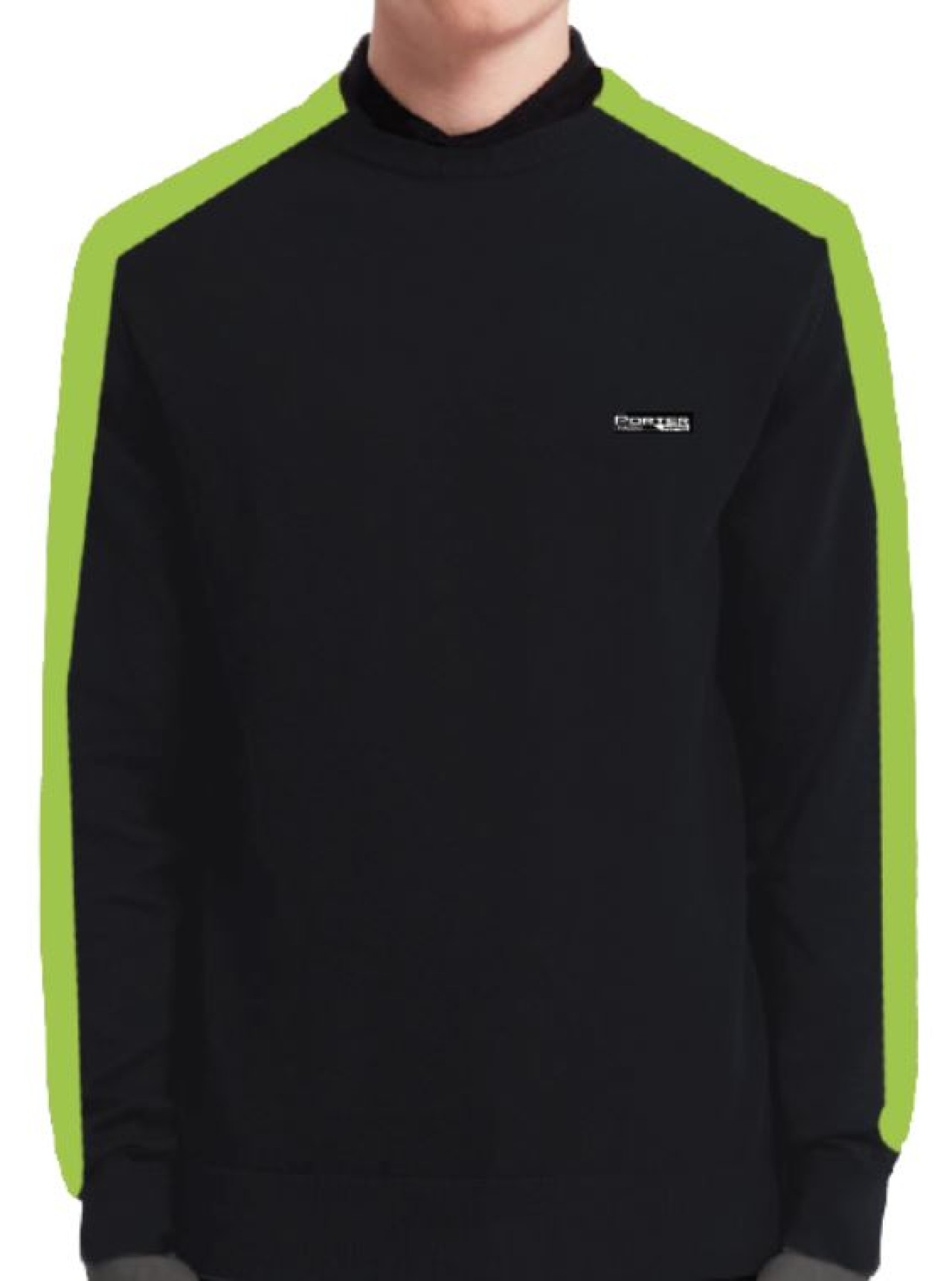 Piaggio Pullover Herren Porter NP6, Baumwolle, schwarz/grün