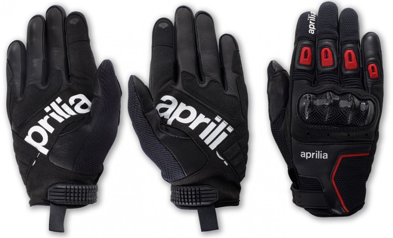 7 - Aprilia Handschuhe kurz, Sommer, Größe: XXL, schwarz, rot, Leder