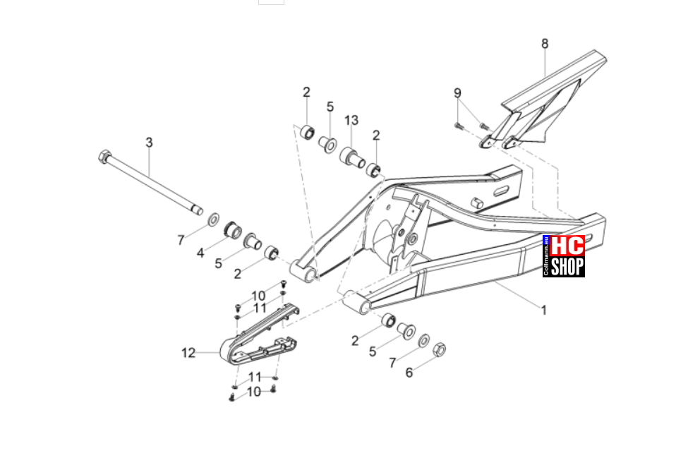 Aprilia RS 125 E5+ - Fahrgestell-Karosserie - Schwinge