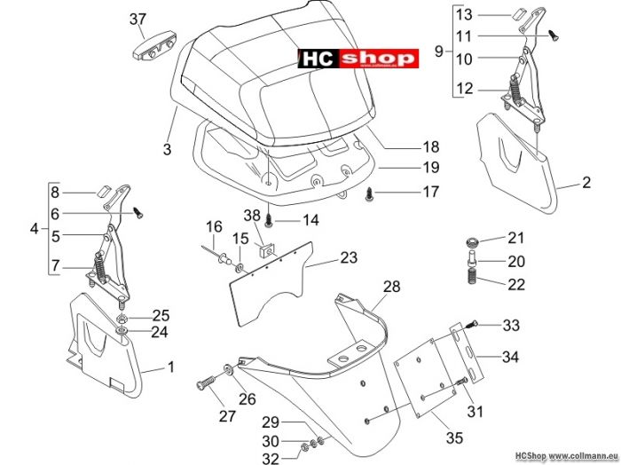 Piaggio Hinterabdeckung - Kotflügellappen X8 400
