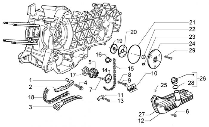 Piaggio Einheit pumpe-kurbelgehäuse öl X9 125 Evolution