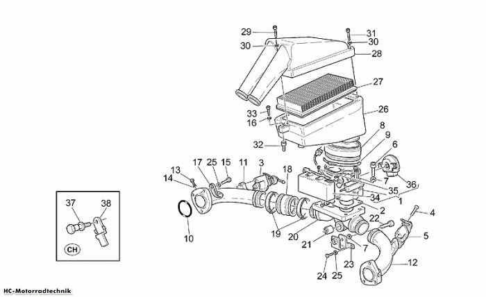 Moto Guzzi Klappenkörper Quota ES 1100