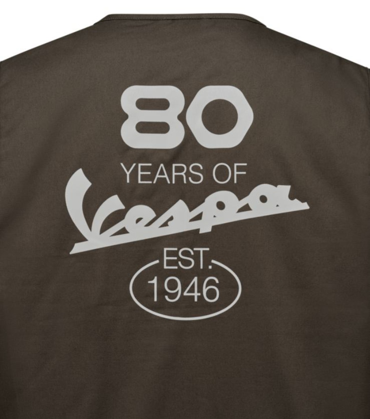 Vespa Weste aus Baumwolle grün, Jubiläum Vespa 80th