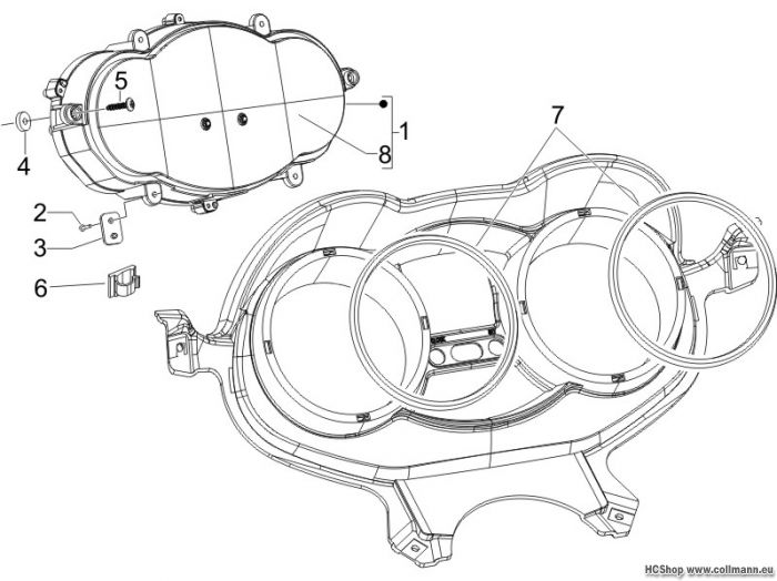 Piaggio Cockpitinstrumente - Cruscotto X Evo 125