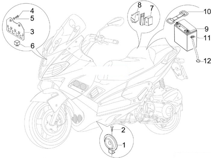Gilera Fernschalter - Batterie Nexus 300
