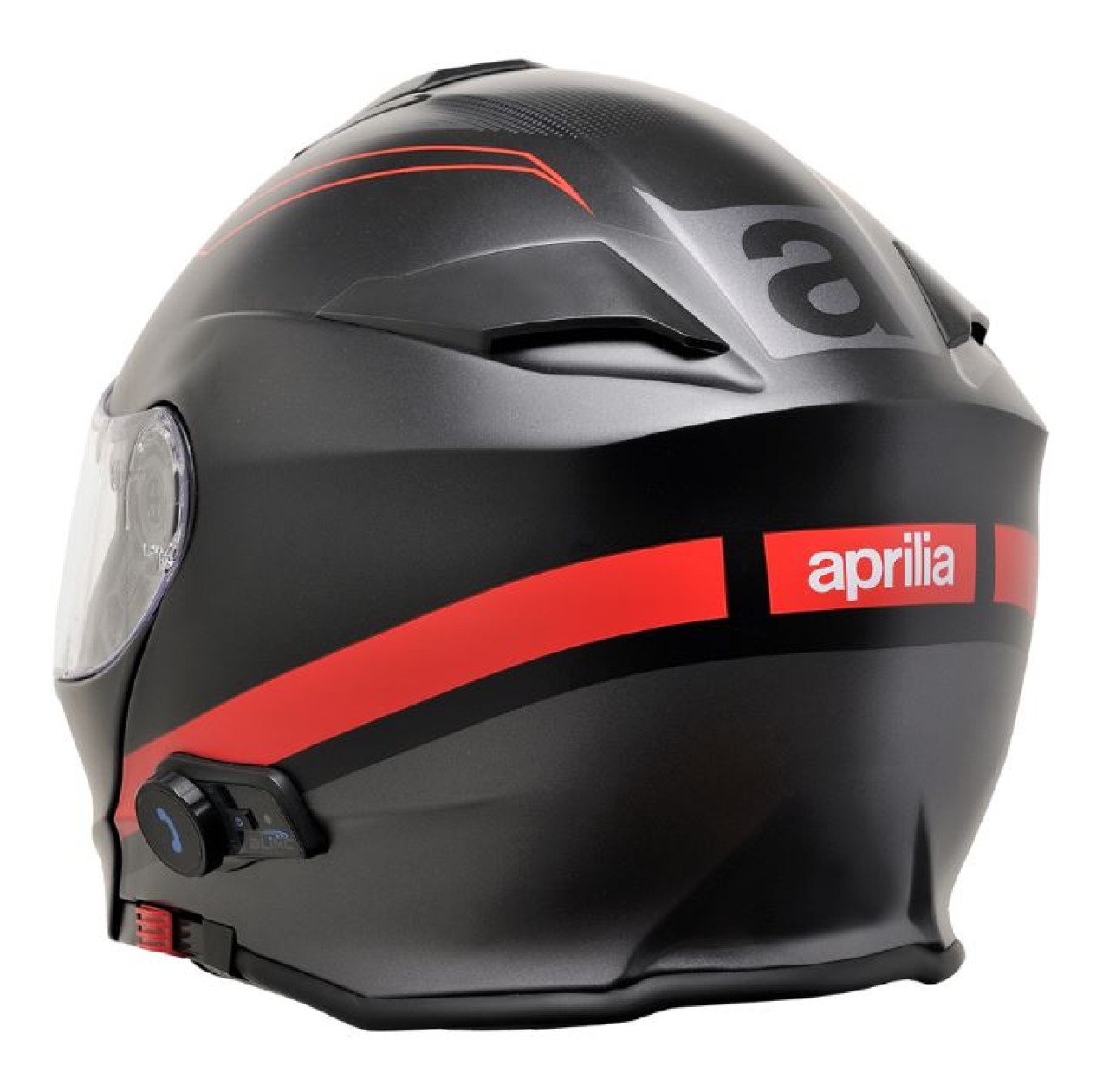 Aprilia Klapphelm mit Bluetooth schwarz-rot-silber ECE 22.06