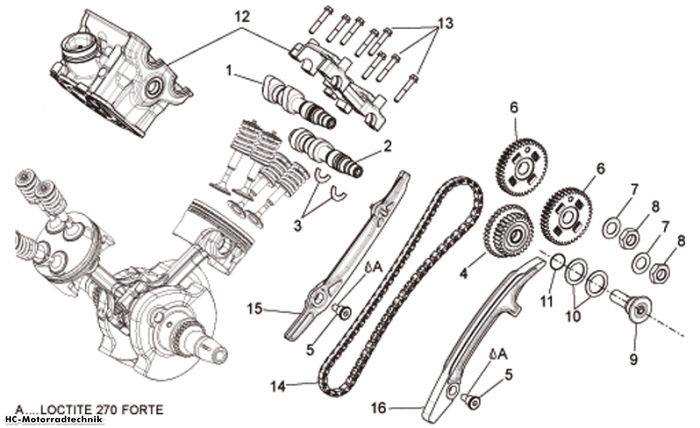 Aprilia Hint. Zylindersteuer Dorsoduro 750 Factory