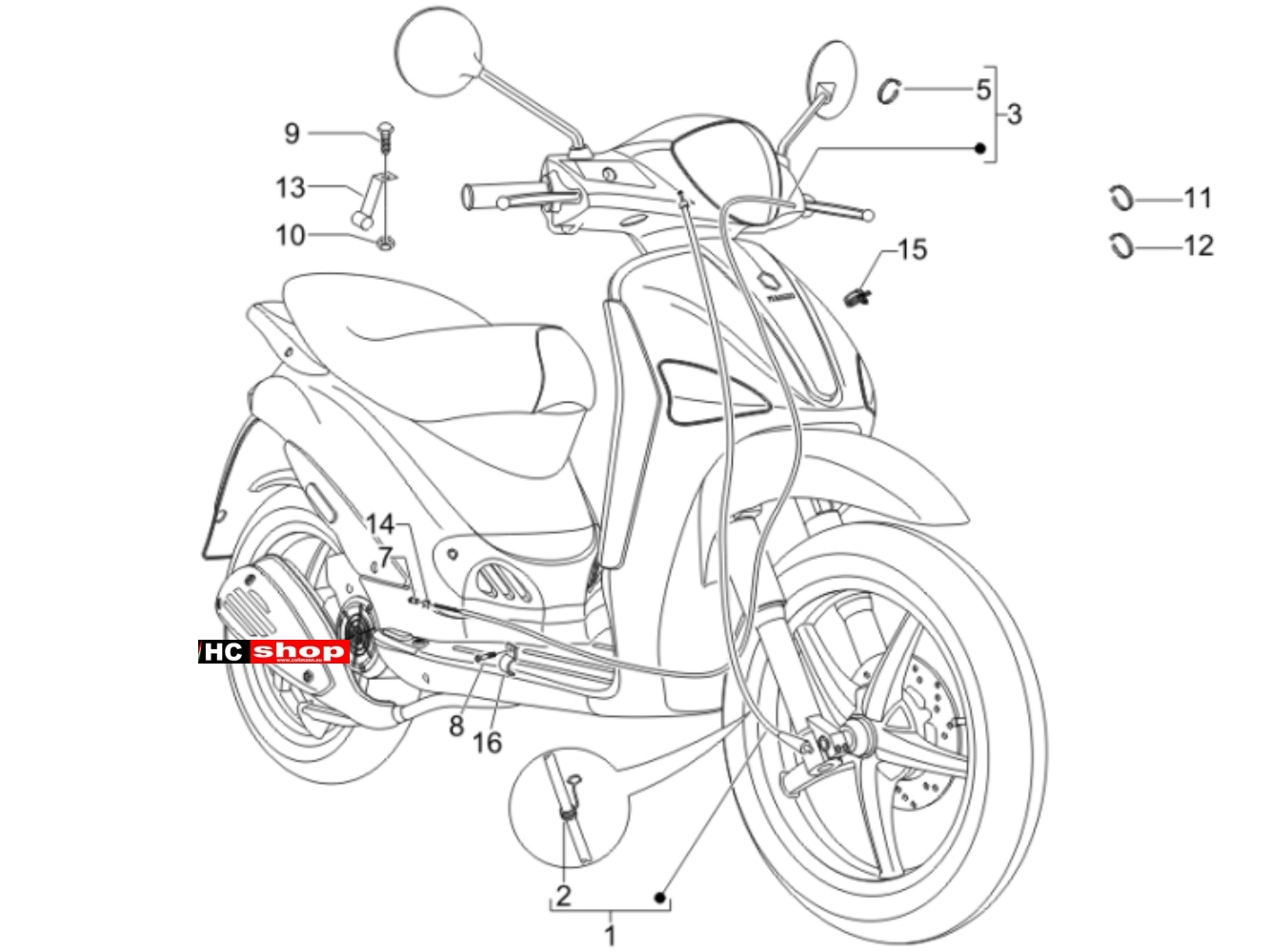 Piaggio Liberty 125 2V Bremsanlage - Bowdenzügen