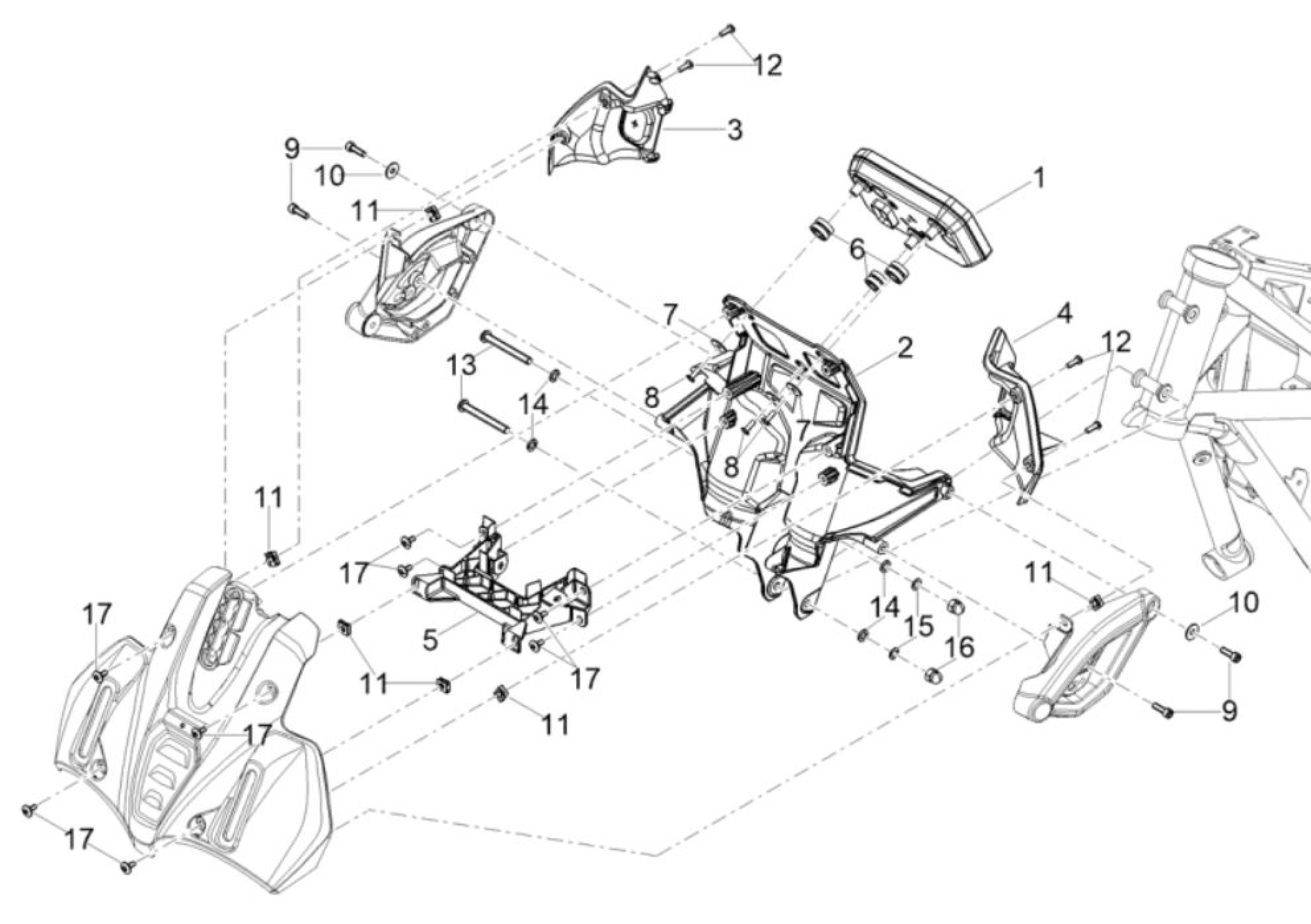 Explosionszeichnung Moto Guzzi V85 TT E5 / V85 TT Strada E5 / V85 TT Travel E5 Cockpitinstrumente (2024–2025)
