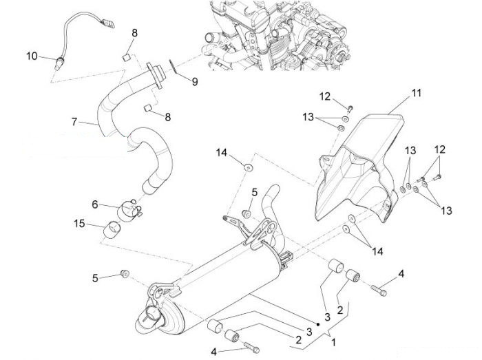 Aprilia RS4 125 SBK Auspuffrohr