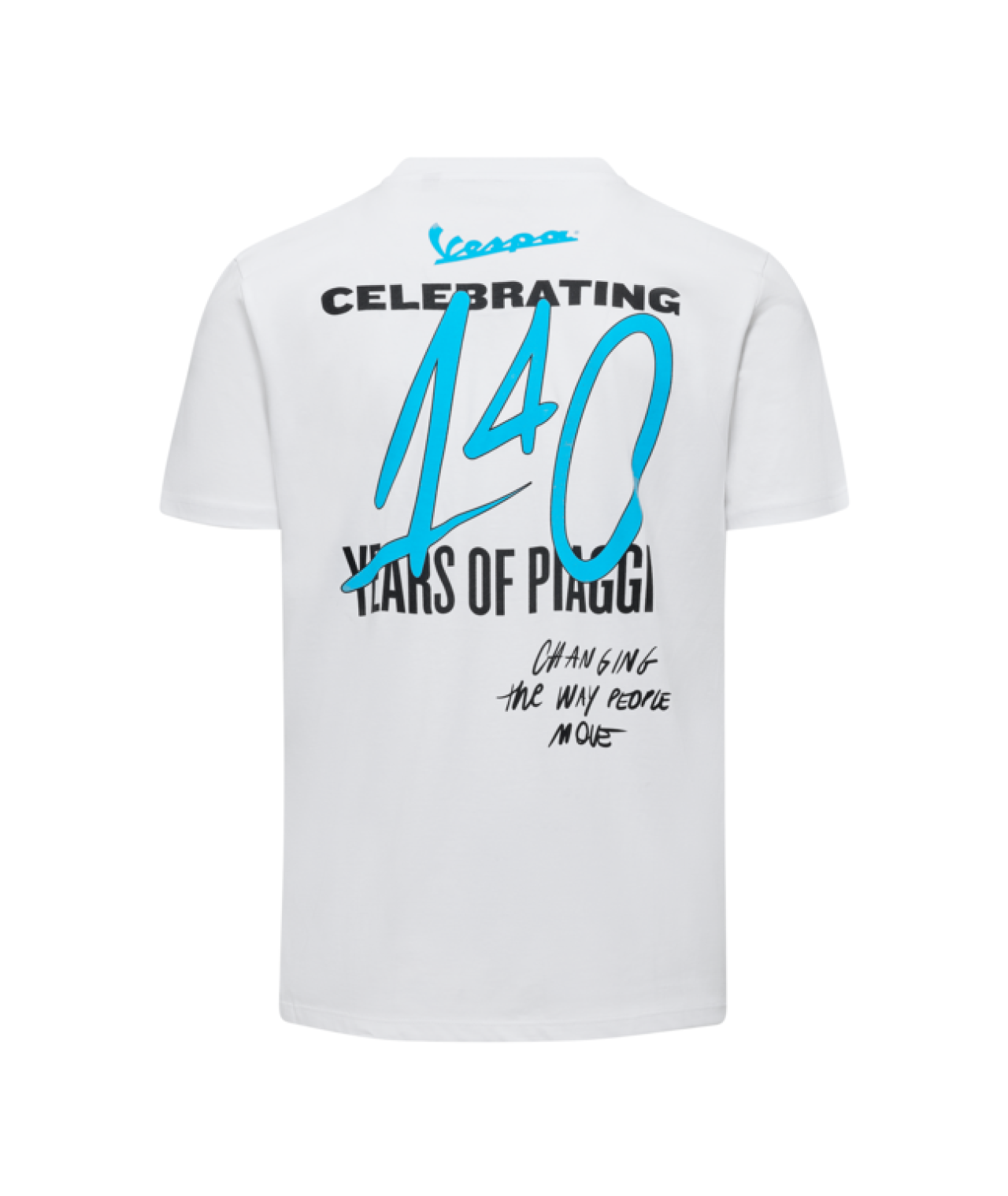 Vespa T-Shirt aus Baumwolle weiß, 140 Jahre Piaggio