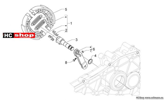 Aprilia Motard 50 Hinterbremse - Bremsbackensatzen