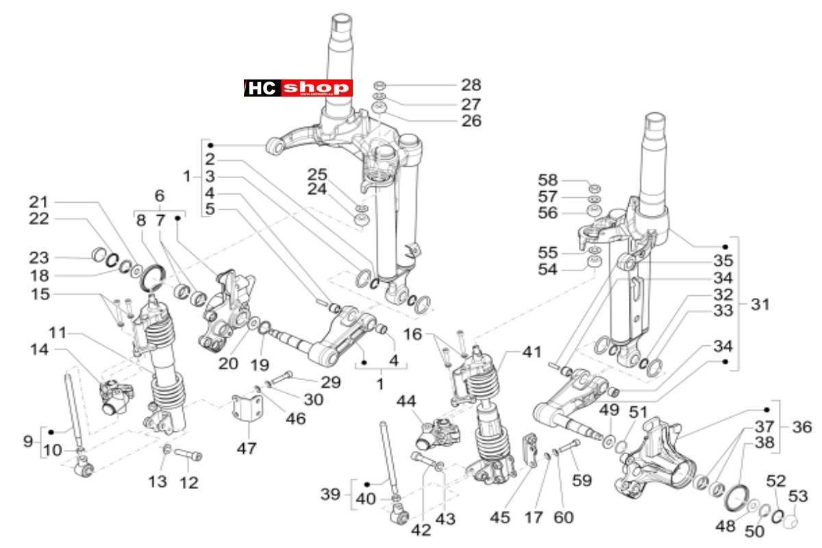 PIAGGIO MP3 300 HPE - 300 HPE SPORT  Gabelkomponenten