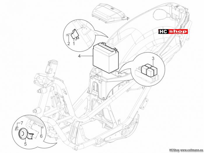 Piaggio MP3 YOUrban 300ie Sport Fernschalteren - Batterie