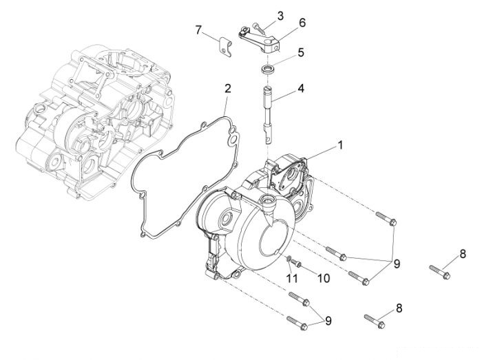 Aprilia Kupplungsdeckel RS4 50 – Platte