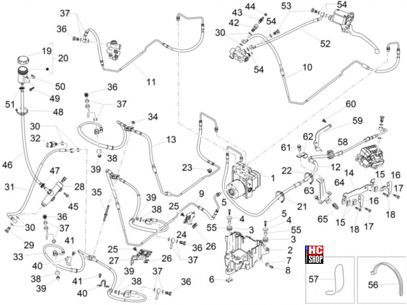 Piaggio MP3 400 HPE E5  Bremsanlage - Bremsanlage ABS