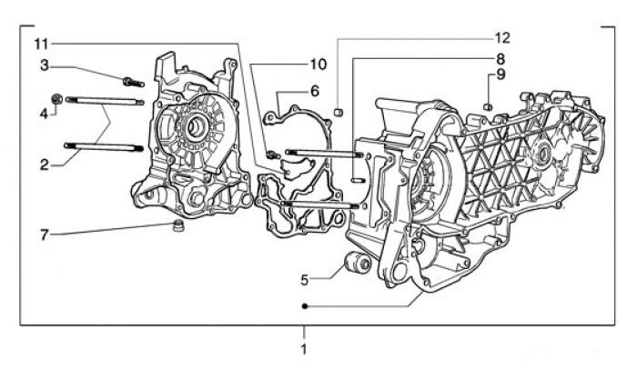Vespa Kurbelwellengehäuse Granturismo 200 L