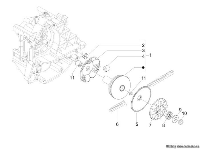 Vespa Antriebsriemenscheibe S 50 4T-4V