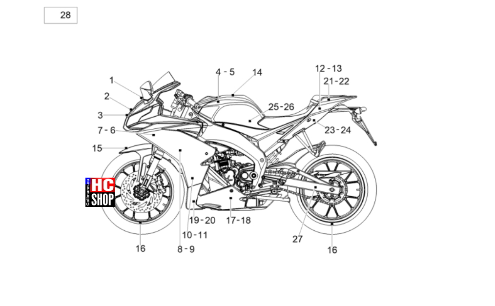 Aprilia RS 125 E5+ - Aufbau - Deko
