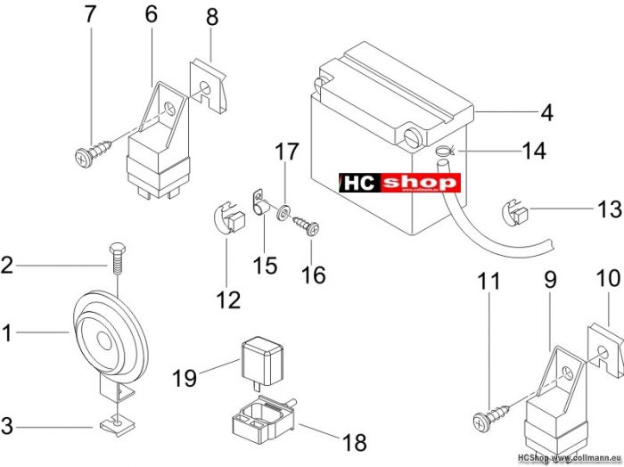Piaggio Fernschalteren - Batterie - Hupe X8 250