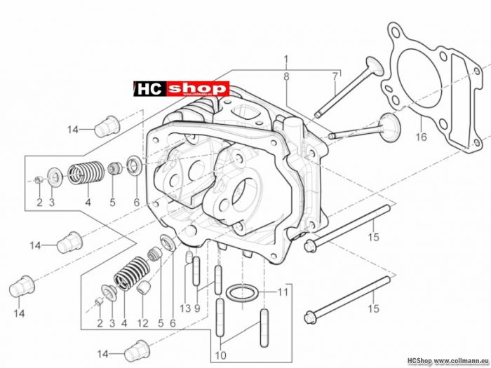 Aprilia Motard 125 Einhait Kopf - Ventil
