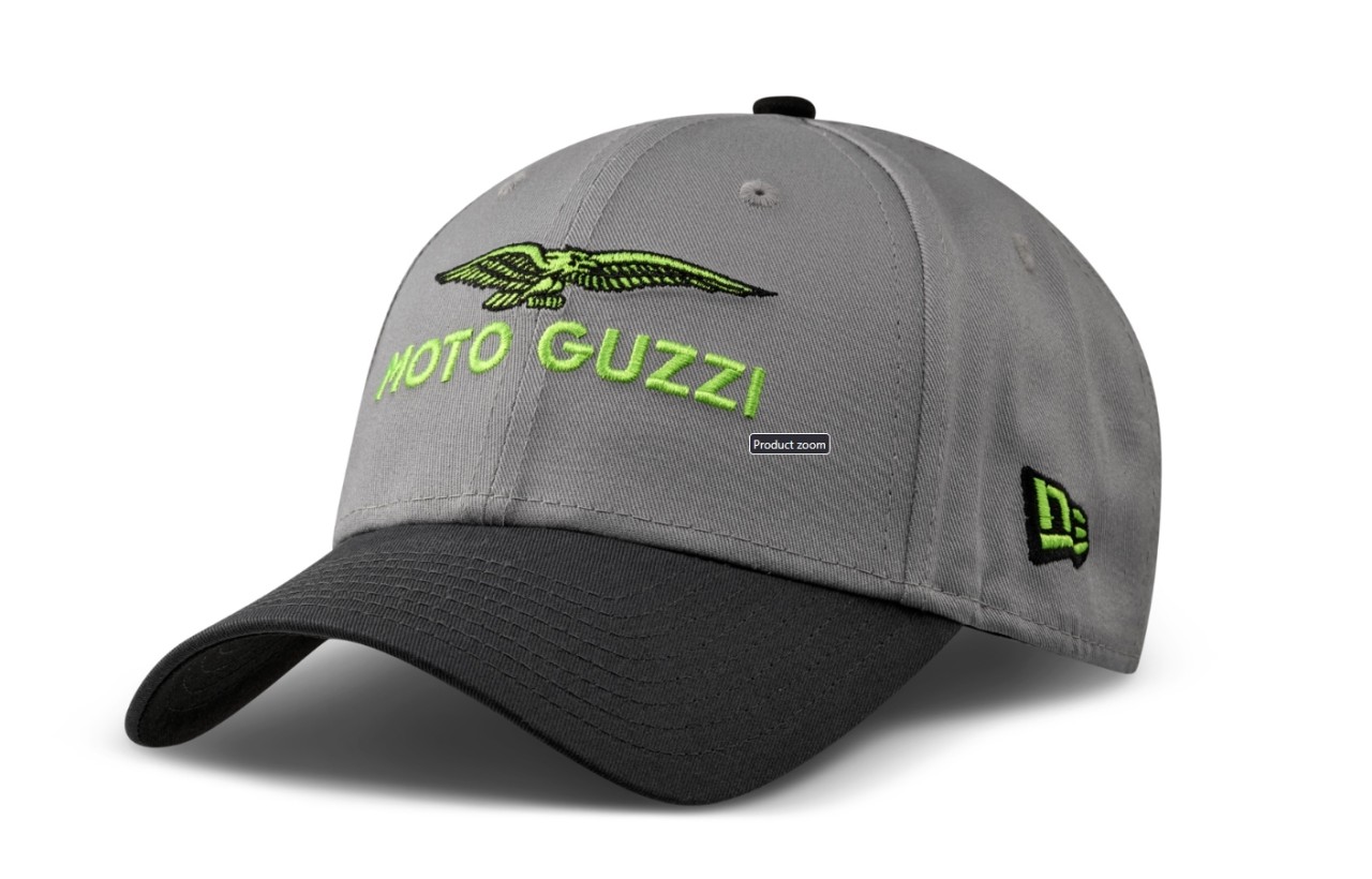 Moto Guzzi Basecap New Era 9Forty in Grau und Schwarz