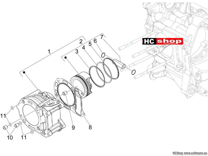 Piaggio MP3 YOUrban 300ie Sport Einheit Zylinder-Kolben-Ko