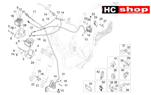 Piaggio Beverly 350 E4 Sport Touring Bremsanlage Bremsschlauchen