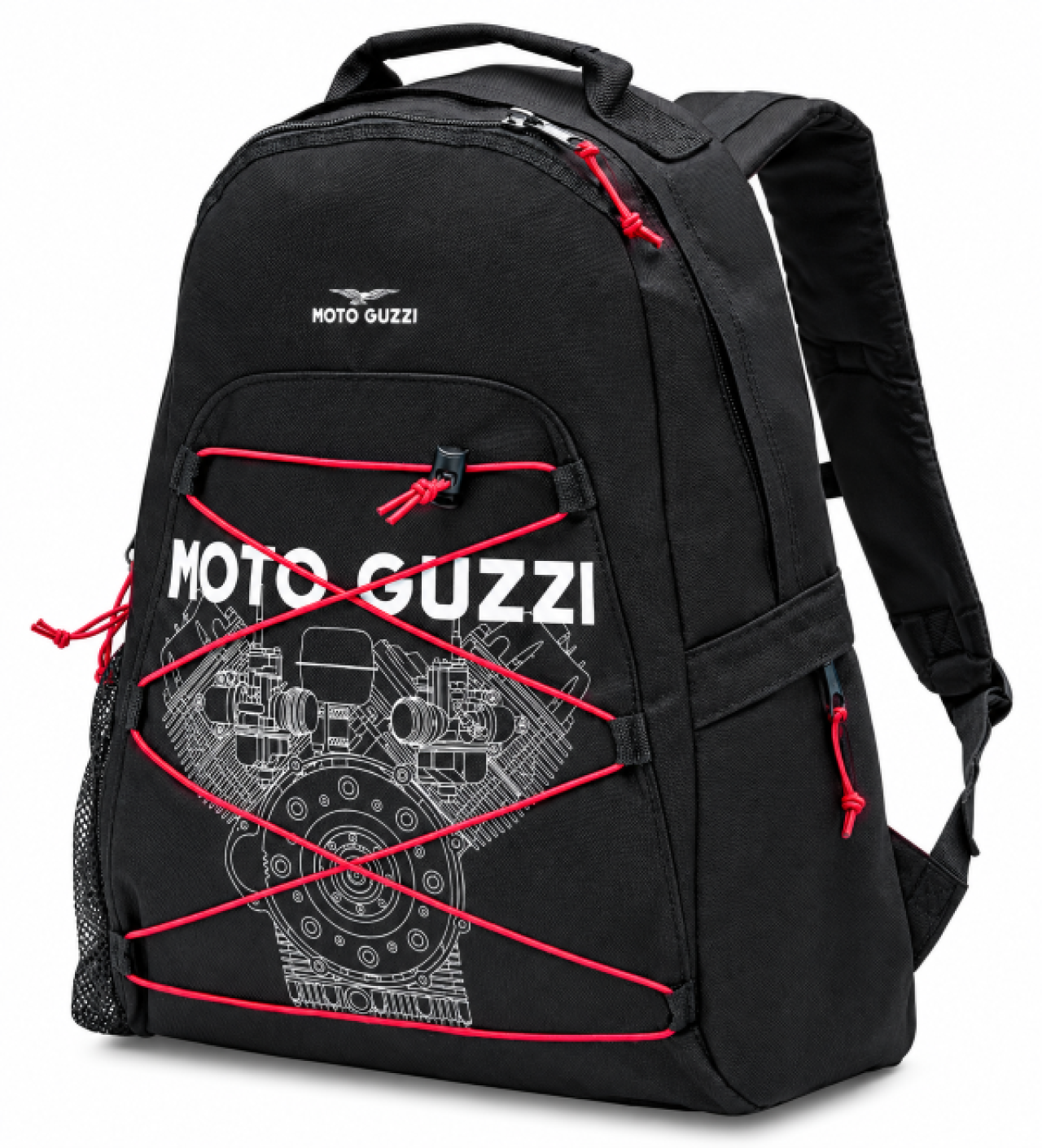Moto Guzzi Rucksack Essential, Polyester, schwarz