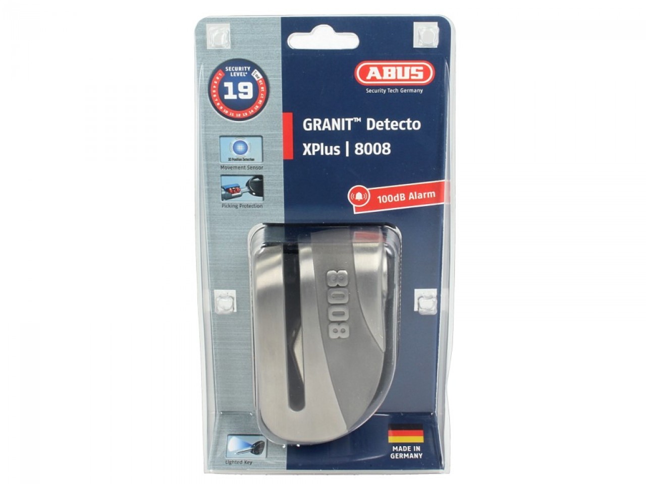 ABUS Bremsscheibenschloss Granit Detecto X Plus 8008, Level 19