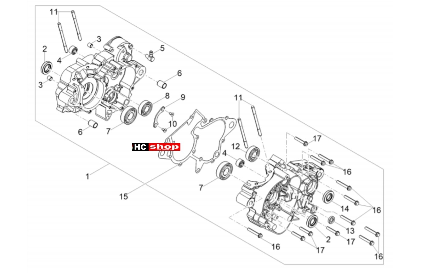 Aprilia RX 50 E4 - Motor Gehäuse I