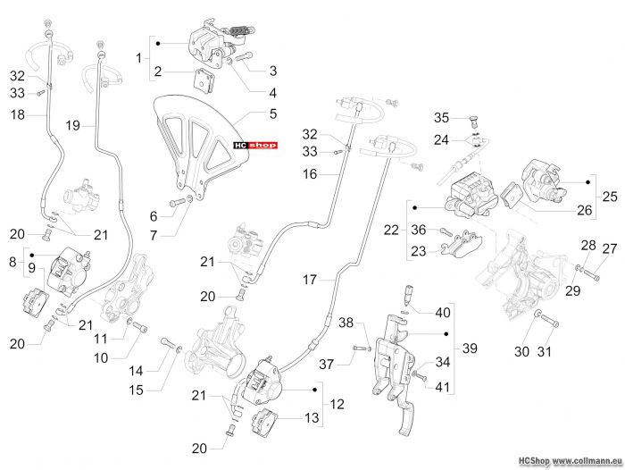 Piaggio MP3 300 Bremschlauchen - Bremszangen (ABS)
