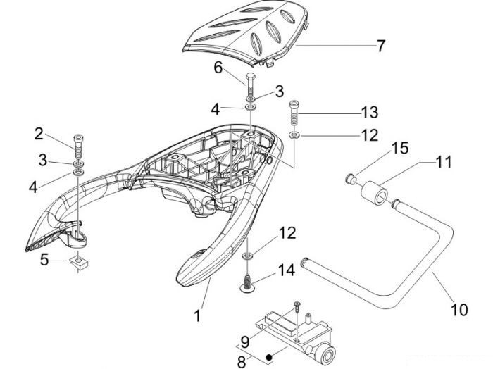 Piaggio Hinterer Gepäckträger Beverly 125