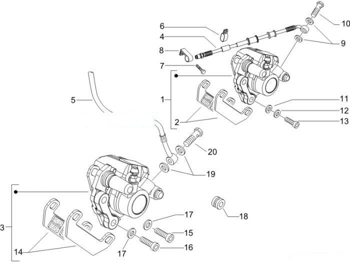 Gilera Bremschlauchen - Bremszangen Runner 50 Purejet