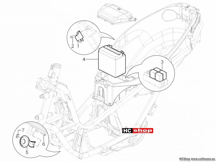 Piaggio Fernschalteren - Batterie YOUrban 300