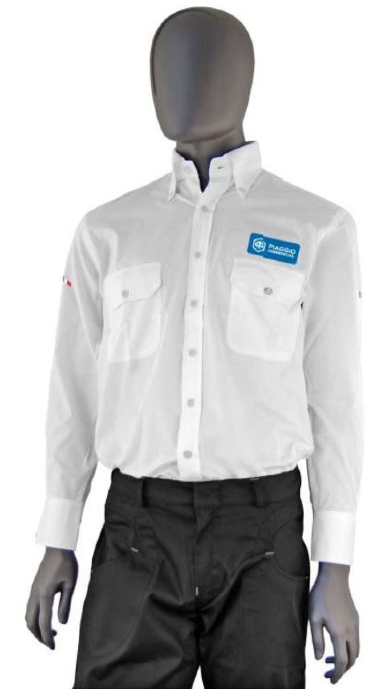 Piaggio Hemd langarm Herren, Baumwolle, Commercial, weiß