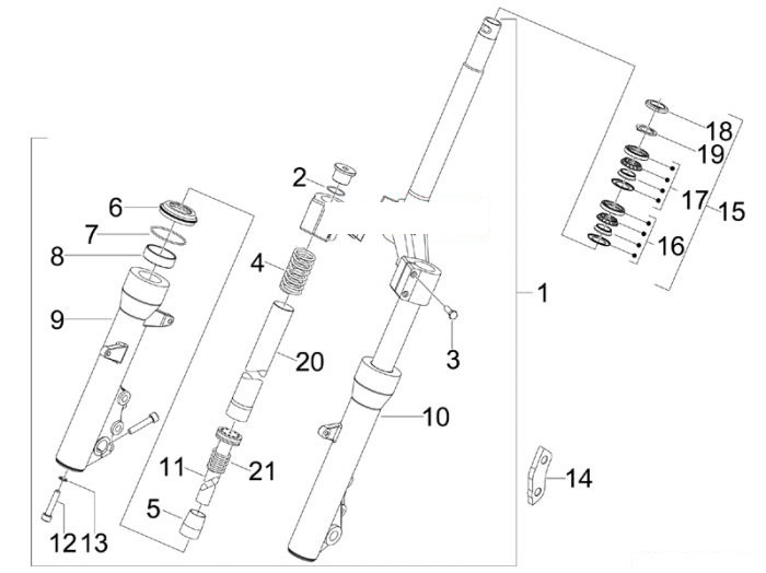 Piaggio Gabel/Lenkerleitung - Steuersatz X7 125
