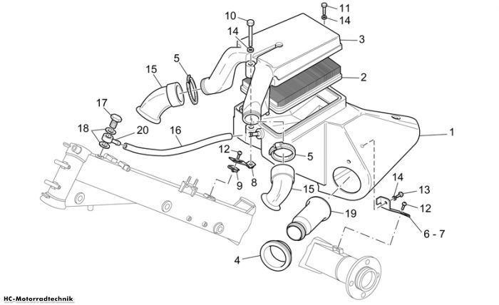 Moto Guzzi Filtergehäuse V 11 Cafè Ballabio 1100