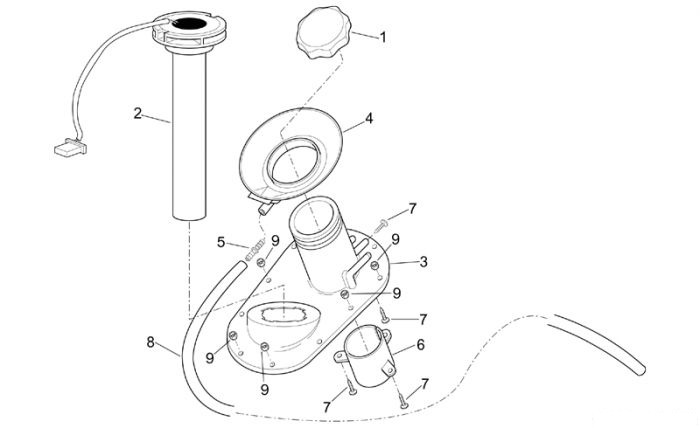 Aprilia Kraftstoffmeßsonde Leonardo eng. Yamaha 250