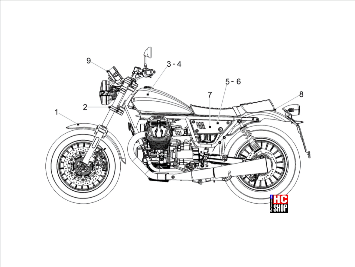 Moto Guzzi V 9 Bobber 850 SE E5 Aufbau Deko