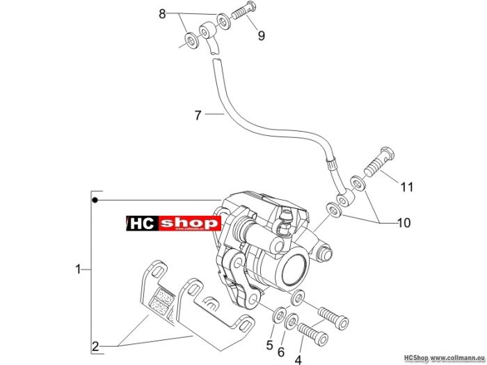 Piaggio Zip 50 SP Bremschlauchen - Bremszangen