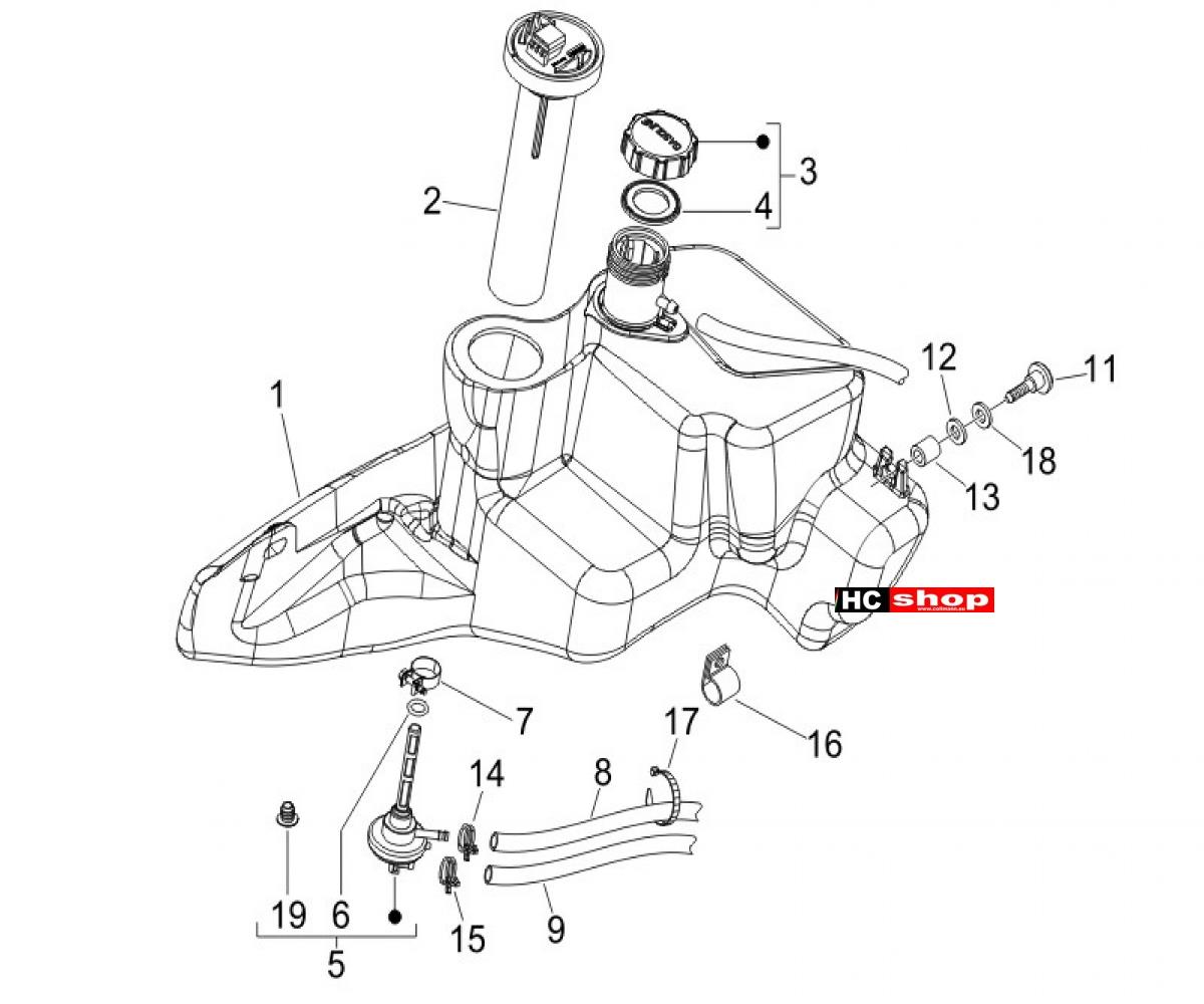 Piaggio Benzintank Fly 50 4T