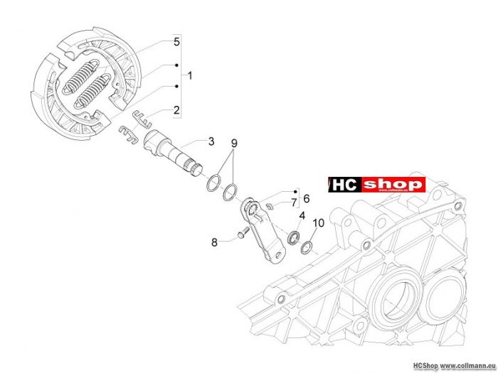 Aprilia Motard 50 Hinterbremse - Bremsbackensatzen