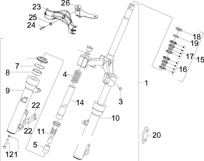 Piaggio Gabel/Lenkerleitung - Steuersatz X7 300