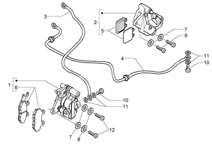 Vespa Bremszangen-bremsleitungen Granturismo 200 L