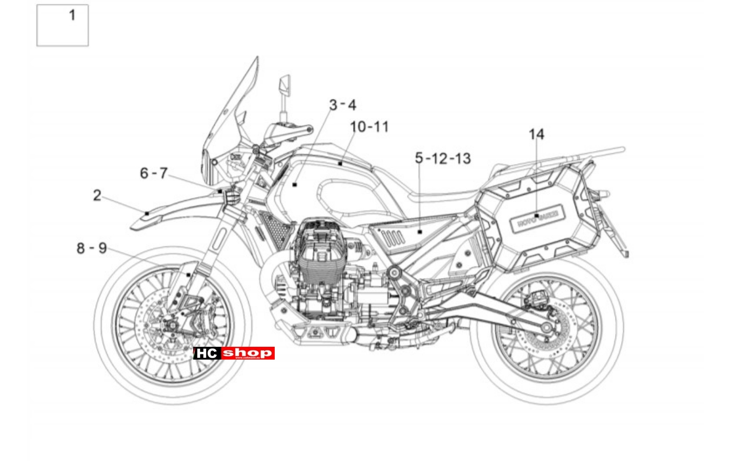Moto Guzzi V85 TT Travel Pack E5 Aufbau Deko